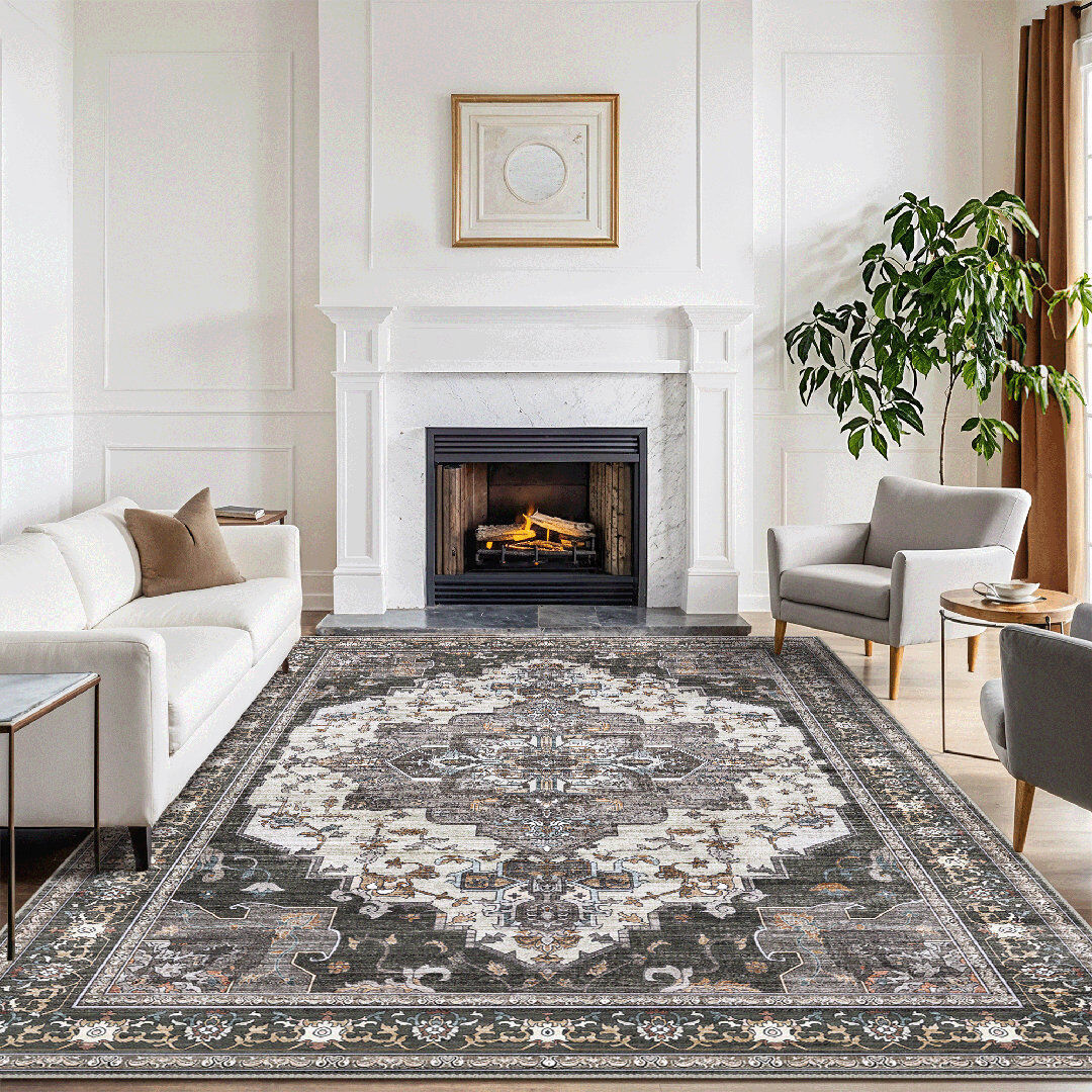 ClassicLiving Oriental Machine Printed Area Rug Dark Green Rectangle 160 x 230 cm