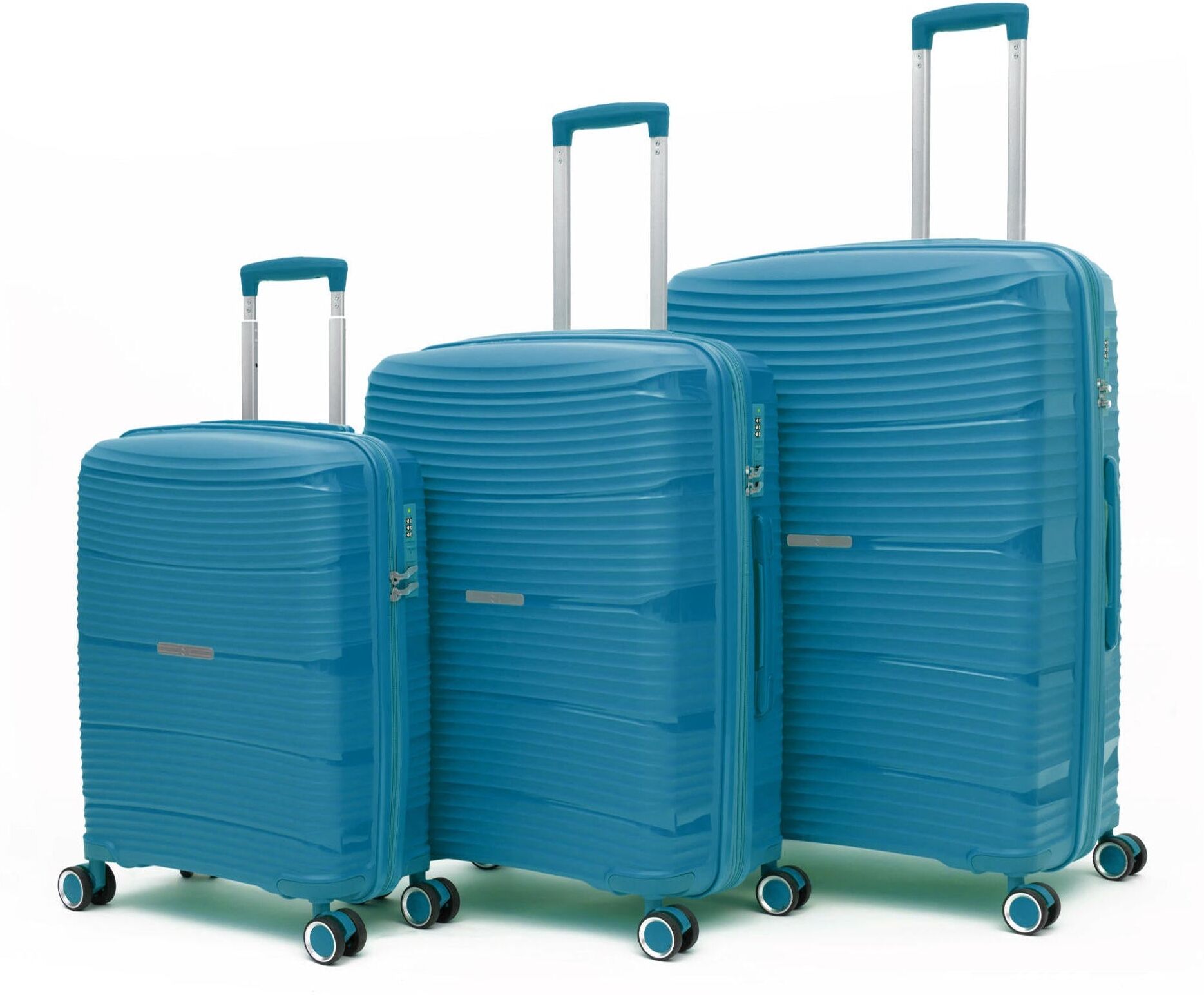 Qubed Data 3 Piece Suitcase Set - Teal