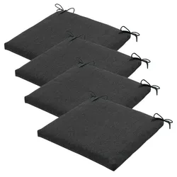 4er Outdoor Stuhlkissen Set Dunkelgrau 40x40cm - UV-Schutz - Wasserabweisend - Recyceltes Material - Für Garten- & Essstühle - Madison Ökostoffe