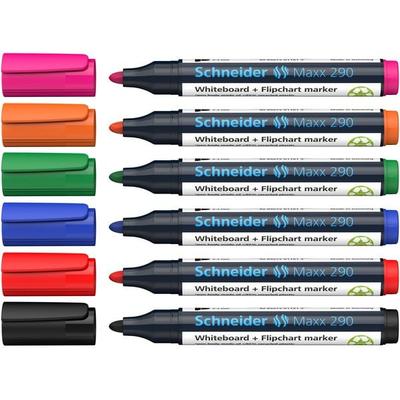 Schneider Whiteboard-Marker Maxx 290, 6er Set sortiert, 5+1 Aktion