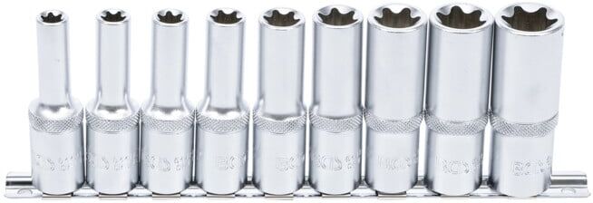BGS technic Jeu de douilles, profil E, profondes 12,5 mm (1/2
