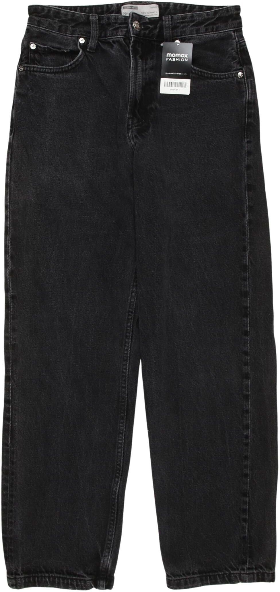 bershka Herren Jeans, Schwarz, Gr. W28, Baumwolle - Second Hand