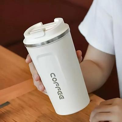 Uplifted Goods Vacuum Insulated Stainless Steel Travel Cup white