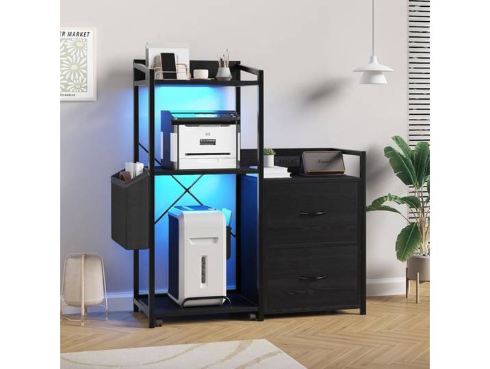 Armoire bureau 96x40x125cm – structure métal MDF charge 40kg – classement A4 fournitures