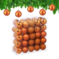 Relaxdays Weihnachtskugeln im 50er Set Orange,Silber