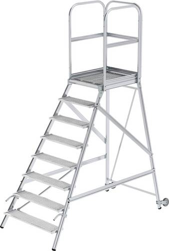 MUNK Günzburger Steigtechnik 58108 Aluminium Podesttreppe Montage mit Werkzeug Arbeitshöhe (max.): 3.9m