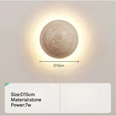 Uplift Picks Nordic Glow Travertine Stone LED Wall Sconce o 3 Colors Light