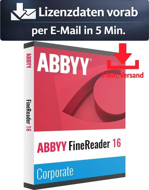 ABBYY FineReader PDF 16 Corporate (1 User - 3 Jahre) ESD Büro Business 5 Min. Versand als Download per Mail