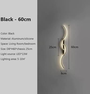Uplift Treasures Smart LED Wall Lamp With Remote Control Adjustable Brightness wl625 Black 60cm remote Control