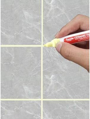 Inspire Select Waterproof Tile Grout Repair Pen Anti Mildew Ceramic Gap Whitening Marker yellow