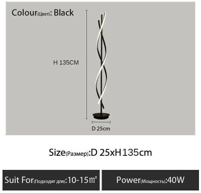 Uplift Picks Nordic RGB Spiral Floor Lamp For Modern Luxury Mood Lighting black (135 Cm) stepless Dimming