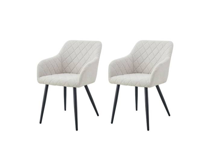 Mid.you Stuhl-Set Lea, Creme, konisch, rund, 56x83x60 cm, Oeko-Tex® Standard 100, FSC 100%, Esszimmer, Stühle, Esszimmerstühle, Esszimmerstühle-Set
