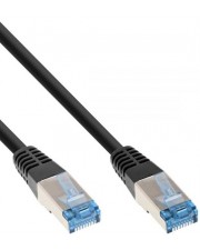 InLine Patchkabel Cat.6A S/FTP TPE flexibel schwarz 10m PIMF SFTP 10 m RJ-45 halogenfrei PoE (74800S)