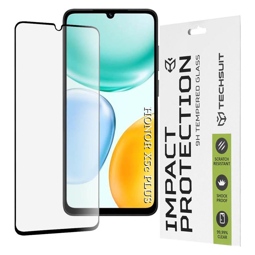Techsuit - 111D Full Cover / Full Glue Glass - Honor X5c Plus - Black (Honor 5C Pro) (64420644)
