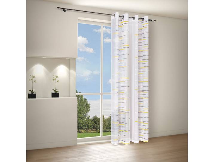 Gardine HAPPY HOME LORNA , gelb, B:140cm H:245cm, Scherli, Polyester, Gardinen, Gardine, HxB: 245x140