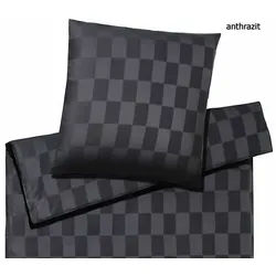 Elegante Bettwäsche Courage -155x220 cm + 40x80 cm	anthrazit