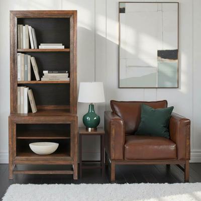 Bridgevine Home Branson Bookcase Pier, No Assembly Required, Two-Tone Finish