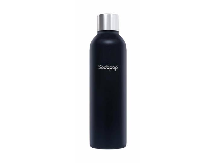Sodapop Edelstahlflasche (750 ml) Schwarz – Wassersprudler Zubehör
