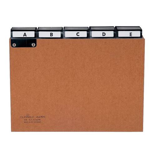 Durable Karteiregister A - Z, Pressspan, DIN A5 quer, braun