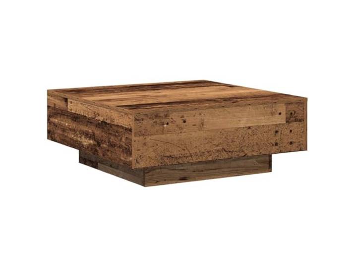 Roanoer Couchtisch Altholz Optik 80x80x31 cm Flacher Wohnzimmertisch Kompakter Beistelltisch aus robustem Holzwerkstoff für Wohnzimmer und Lounge, stabile Bauweise mit quadratischer Fläche.