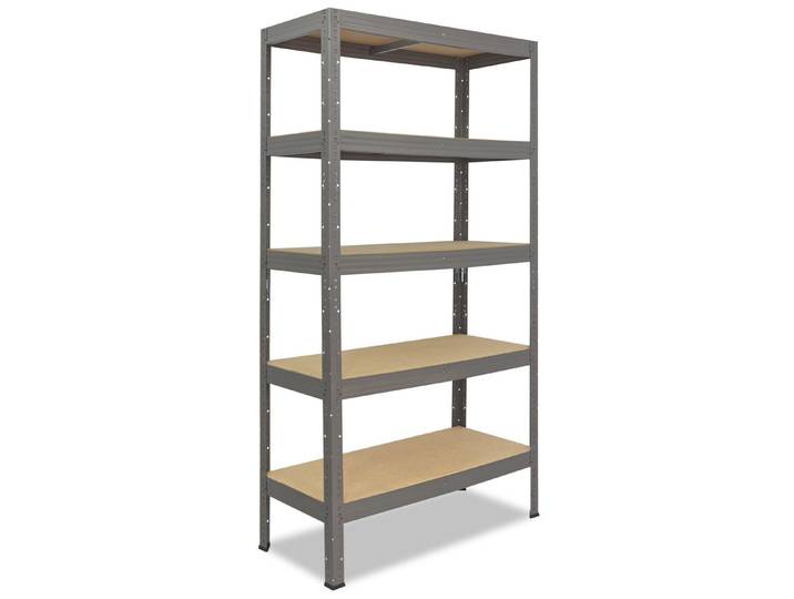 shelfplaza Schwerlastregal PROFI, 200x110x50cm grau, 5 Böden, Werkstattregal oder Lagerregal