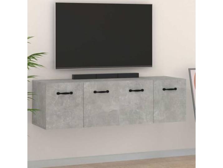 Wandschraenke 2 Stk. Betongrau 80x35x36,5 cm Holzwerkstoff Haengeschrank 2 Stueck, Betongrau, Holzwerkstoff, 2 Faecher pro Schrank, Wandmontage, schlichtes Design