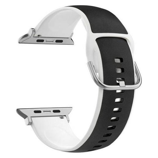 Beline pasek Apple Watch Silico Leather 42/44/45/49mm czarno-biały /black-white box (Kunstleder, Leder, Öko-Leder, Silikon) (Beli03131)