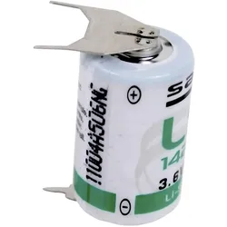 Lithium-Batterie Saft LS14250, 1/2 AA, 3.6 Volt, 3er Print-Lötfahne