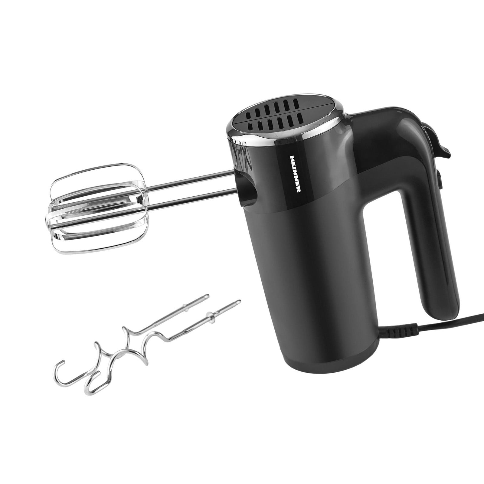 Heinner HM-300BK Handmixer, Zwart, 300W, Roestvrij staal