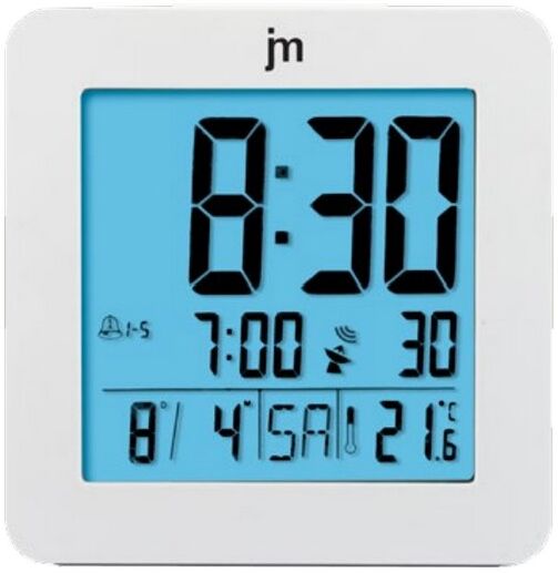 Sveglia Lowell JD9035B JUSTAMINUTE Multifunzione radiocontrollata Bian