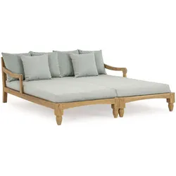 Daybed Bali aus Teakholz, modernes Design, Aqua Mint, gepolstert, FSC-zertifiziert