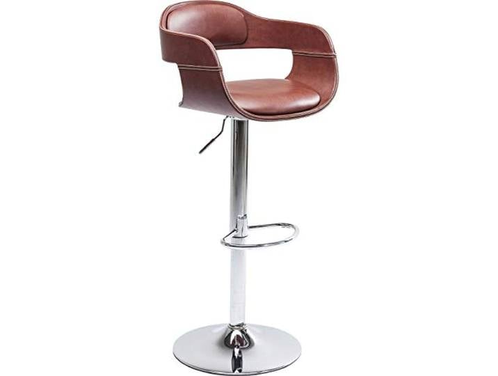 Kare Design Barhocker Monaco, Braun, Barhocker, Lederoptik, Stahl Sockel, höhenverstellbar, 106x48x48 cm (H/B/T)