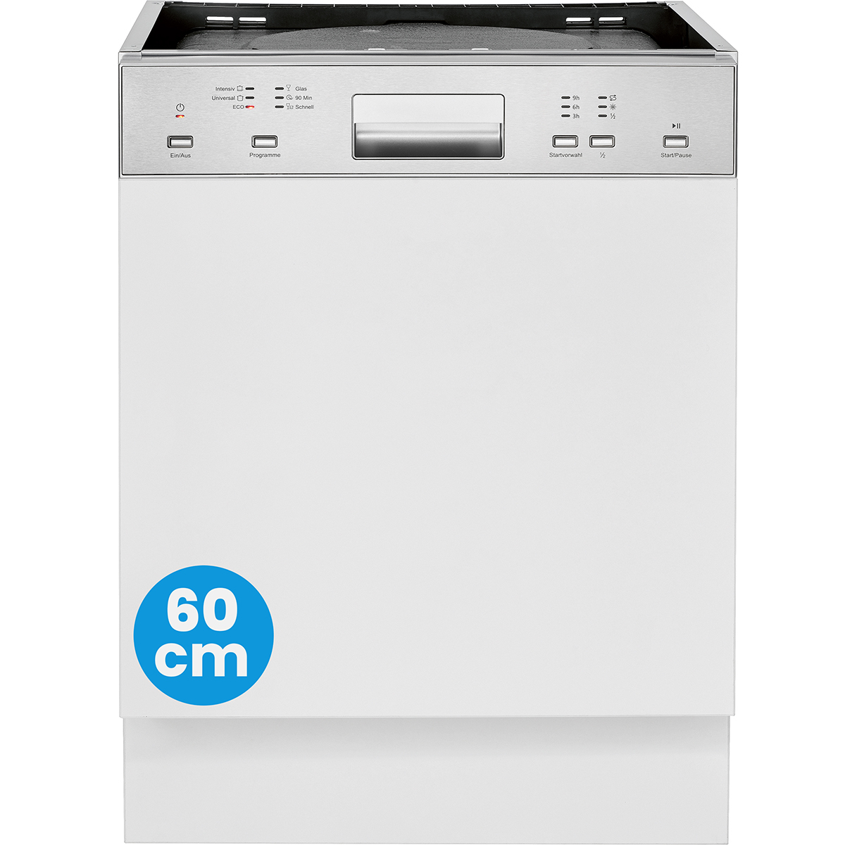 Bomann Geschirrspüler 60cm, teilintegrierte Ausführung, sehr leise, automatische Türöffnung, inkl. Aquastop, 40°-65°C, 6 Programme - GSPE 7423 TI