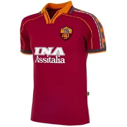 Copa Football, Herren, Fussballtrikot, AS Roma 1998 - 99 Retro Trikot (L), Rot