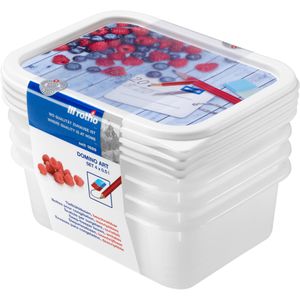 Rotho Frischhaltedose Domino, aus Kunststoff, 0,5 Liter, Gefrierdose, transparent, Set, 4 Stück