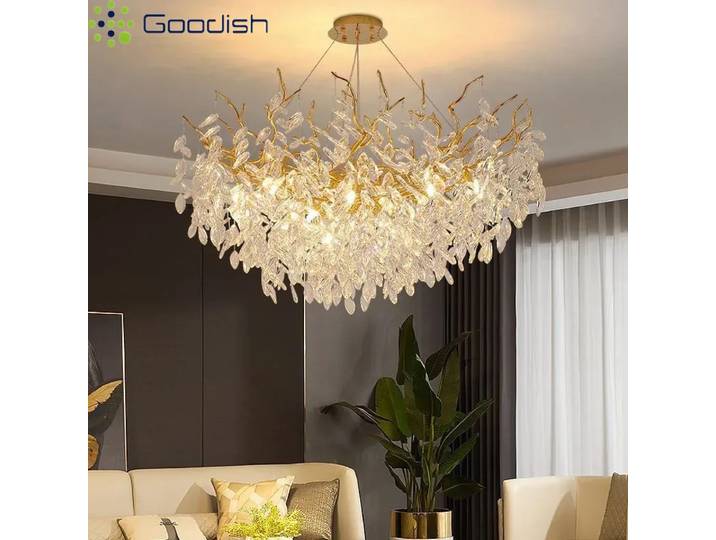 Lustre en cristal de luxe à simplicité moderne, lampes suspendues LED, lampes créatives artistiques pour villa, salon, chambre à coucher, décoration de la maison