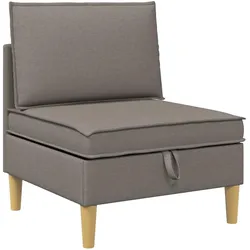 vidaXL, Sofa + Bettsofa, Modular Sofa Set mit Stauraum 5 Stk. Taupe Stoff