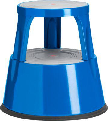 Fahrbarer Rolltritthocker, rutschfester Gummibelag, H 410 x ø 433/283 mm, bis 150 kg, blau