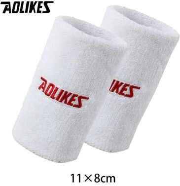 Inspired Finds AOLIKES Absorbent Sports Wrist Sweatband 4.33 In white