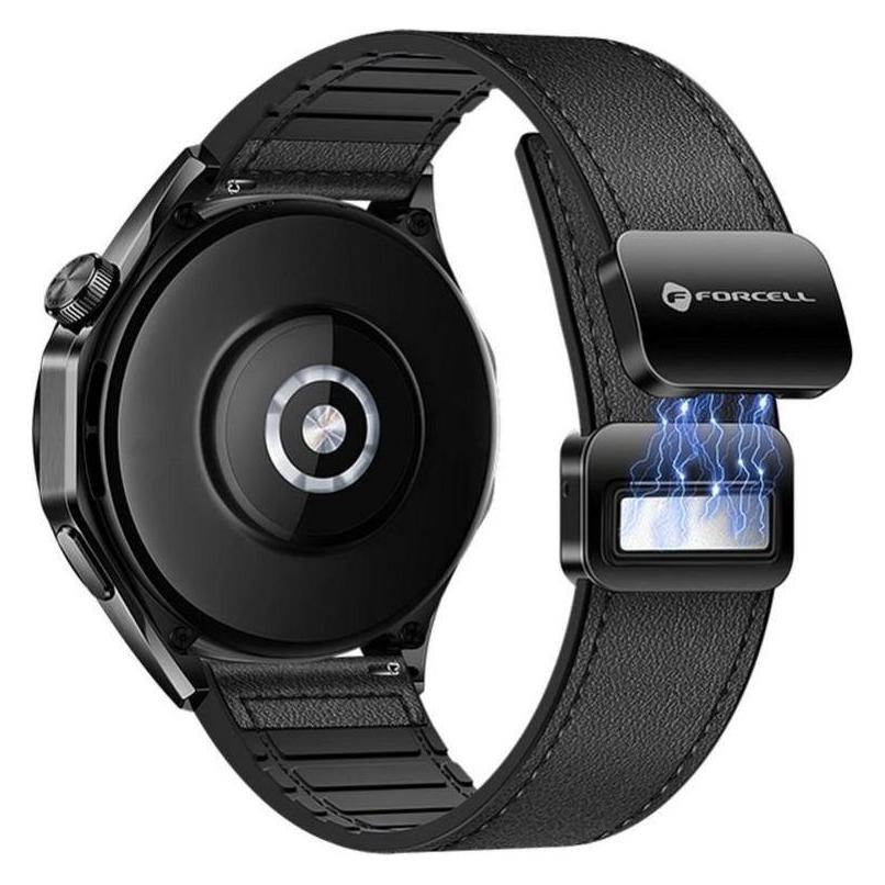 Forcell Strap F-DESIGN FS20 magnetic eco leather strap for SAMSUNG Watch 20 mm black (Kunstleder, Silikon) (59423449)