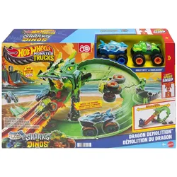 Hot Wheels Monster Trucks Sharks vs. Dinos Dragon Destruction