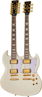 Harley Benton DC-Custom II 612 White Weiß Hochglanz