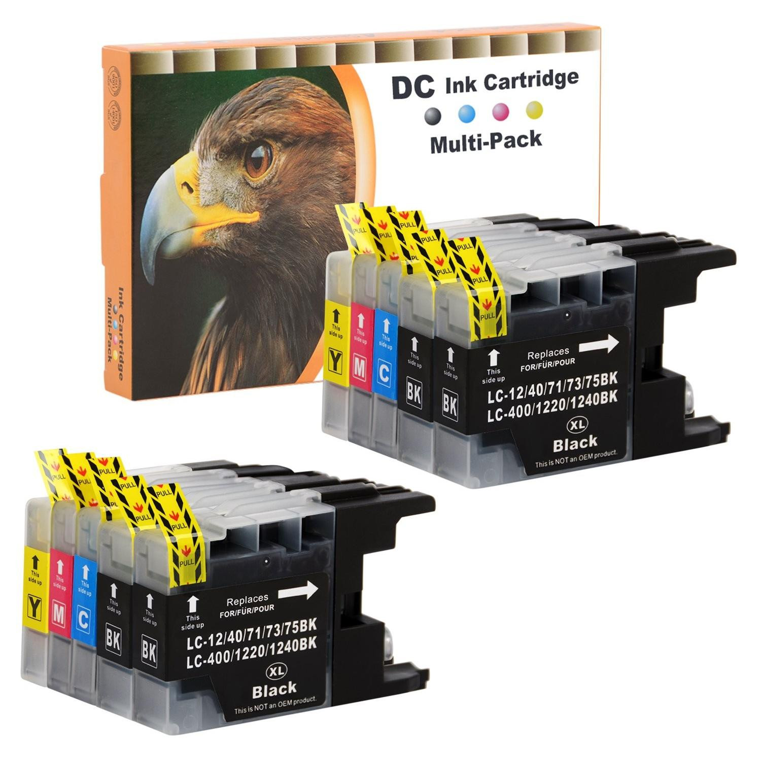 Set van 10 inktpatronen compatibel met Brother