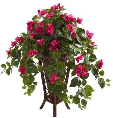 Nearly Natural Bougainvillea Artificial Plant in Stand Planter