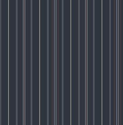 Chesapeake Lascelle Navy Modern Pinstripe Wallpaper