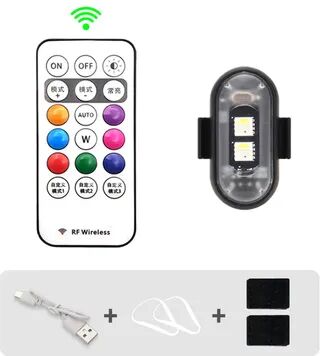Of Wheels Deals Colors RGB LED Strobe Lights, Car Motorcycle Flash Light, Wireless Aircraft Airplane Helicopter Position Warning Light 1pc
