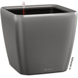 Lechuza Übertopf QUADRO LS 43, anthrazit metallic, 43 x 39 x 43cm, aus Kunststoff, für innen & außen, Wasserspeicher & Innentopf