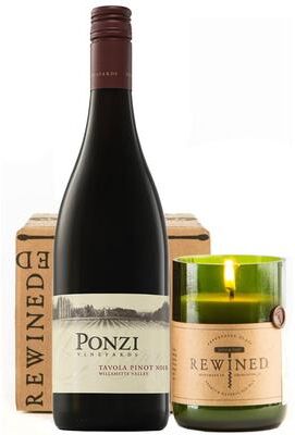 Wine.com """90 Point Pinot Noir & Rewined Candle Gift Set"""