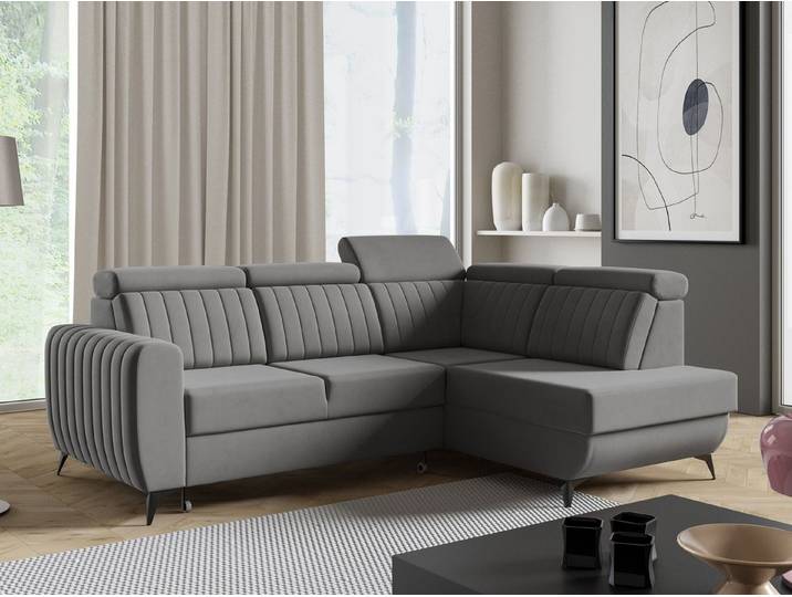 Beautysofa Ecksofa Connor II mit Schlaffunktion, mit verstellbaren Kopfstützen
