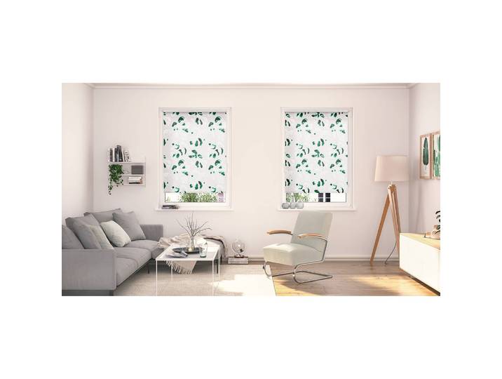 Klemmfix Verdunklungsrollo Monstera 60 x 150cm Grün